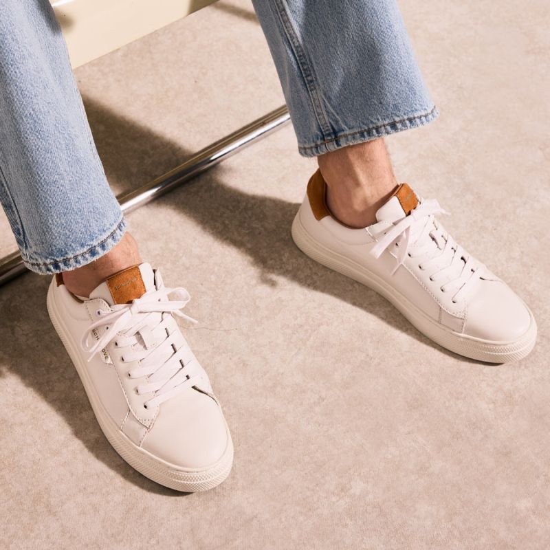 SPARKLE SNEAKER M - NAPPA/SUEDE - BLANC/MARRON